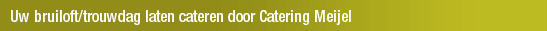 Uw bruiloft/trouwdag laten cateren door Catering Meijel